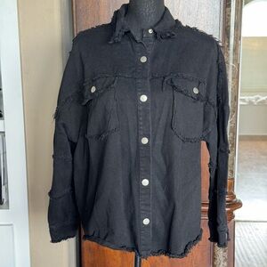 Lilypad Graphic Black‎ Denim Jacket